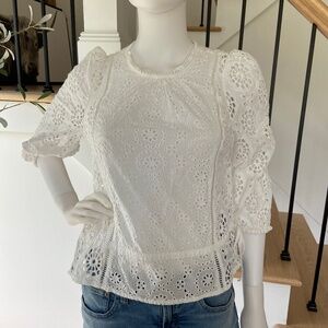 Banana Republic White Eyelet Top